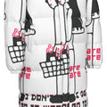 Busy Socialite Print Unisex Long Down Jacket