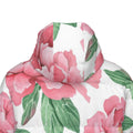 Pink Flower Print Unisex Long Down Jacket