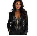 The Oprah-3 Piece Embroidered Suit-with Corset & Choker Necklace