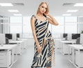 Zebra Pattern Women's Print Tie Strap Split Dress