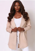 Full Size Open Front Longline Trench Coat
