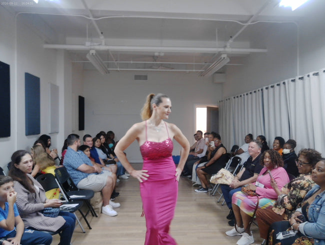 Hot Pink Dress w/Sequin