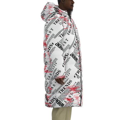 Trends-All-Over Print Unisex Long Down Jacket