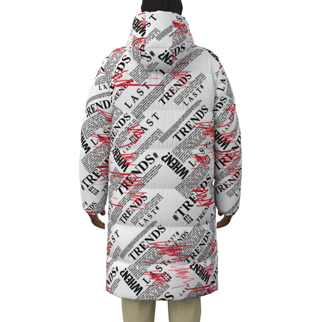 Trends-All-Over Print Unisex Long Down Jacket