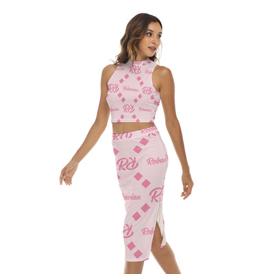 Robavian Women's Tank Top & Split High Skirt Set