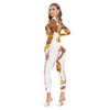 Ninja Bear Women's Long-sleeved High-neck Jumpsuit With Zipper