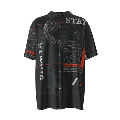 Stay Strong-Men's Silk Short-Sleeved Shirt