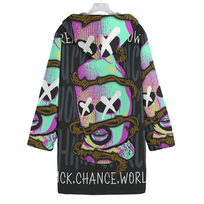Luck-Chance-World Men's Canvas Button Fleece Windbreaker