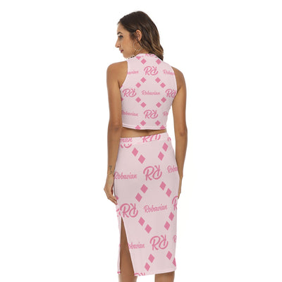 Robavian Women's Tank Top & Split High Skirt Set
