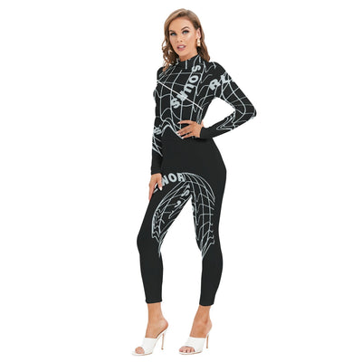 The World is Yours Women's Long-sleeved High-neck Jumpsuit With Zipper