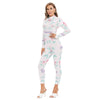 Robavian Flower Print-Women's Long-sleeved High-neck Jumpsuit With Zipper