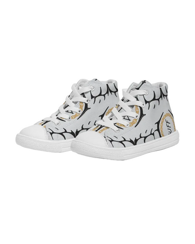 Buff Pattern Kids Hightop Canvas Sneaker