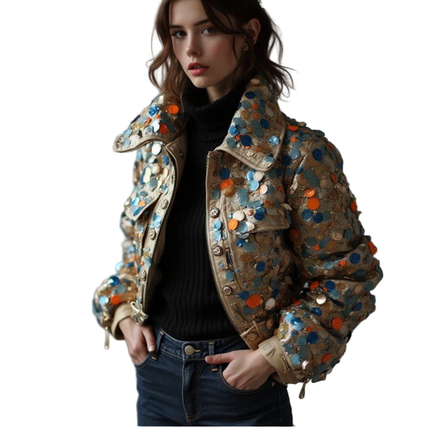 Polka Dot Cropped Jacket