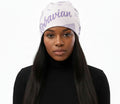 Robavian-Lavender & White Beanie