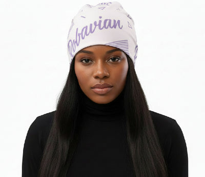 Robavian-Lavender & White Beanie
