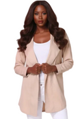 Full Size Open Front Longline Trench Coat