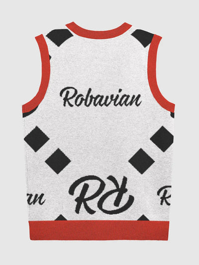 Robavian Black and White Vest w/Red Trim
