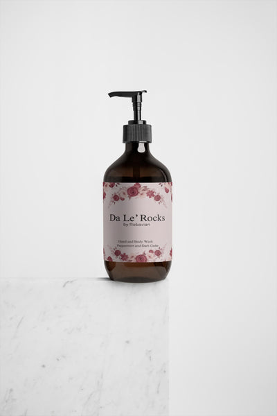 Da Le' Rocks by Robavian-Hand & Body Wash, Peppermint & Dark Cedar