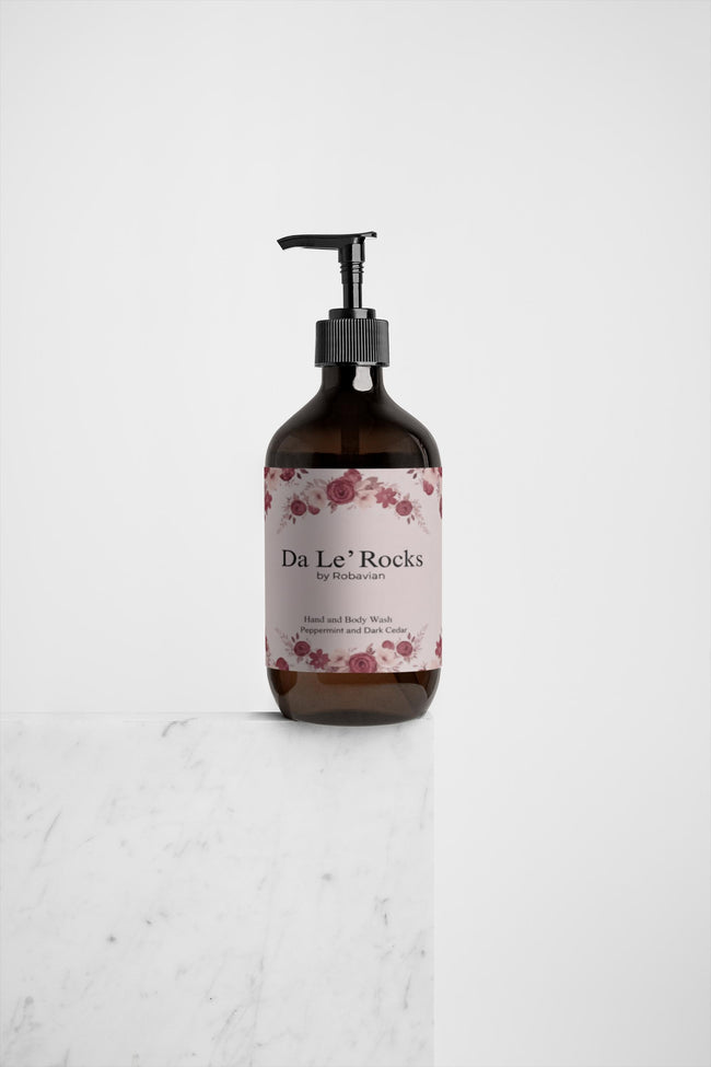 Da Le' Rocks by Robavian-Hand & Body Wash, Peppermint & Dark Cedar