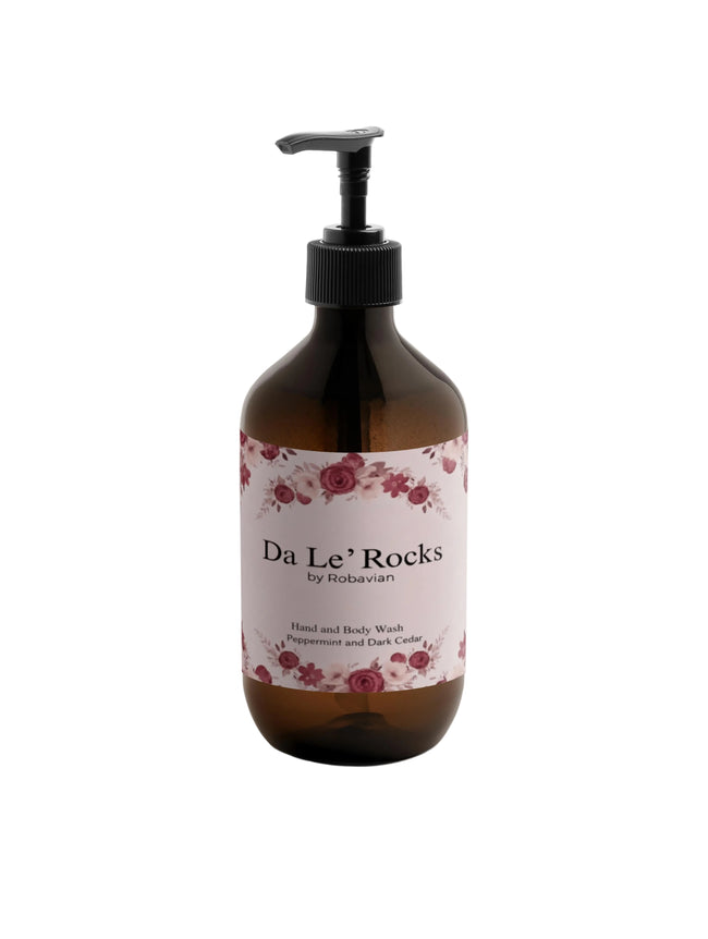 Da Le' Rocks by Robavian-Hand & Body Wash, Peppermint & Dark Cedar