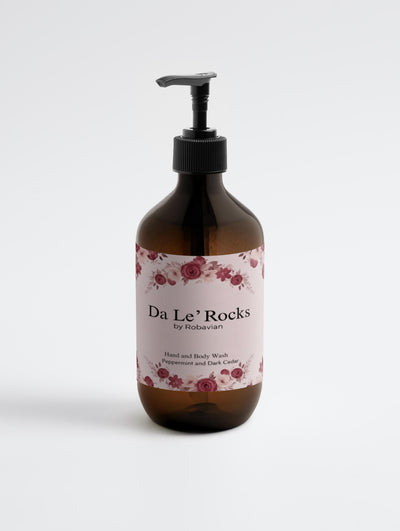 Da Le' Rocks by Robavian-Hand & Body Wash, Peppermint & Dark Cedar